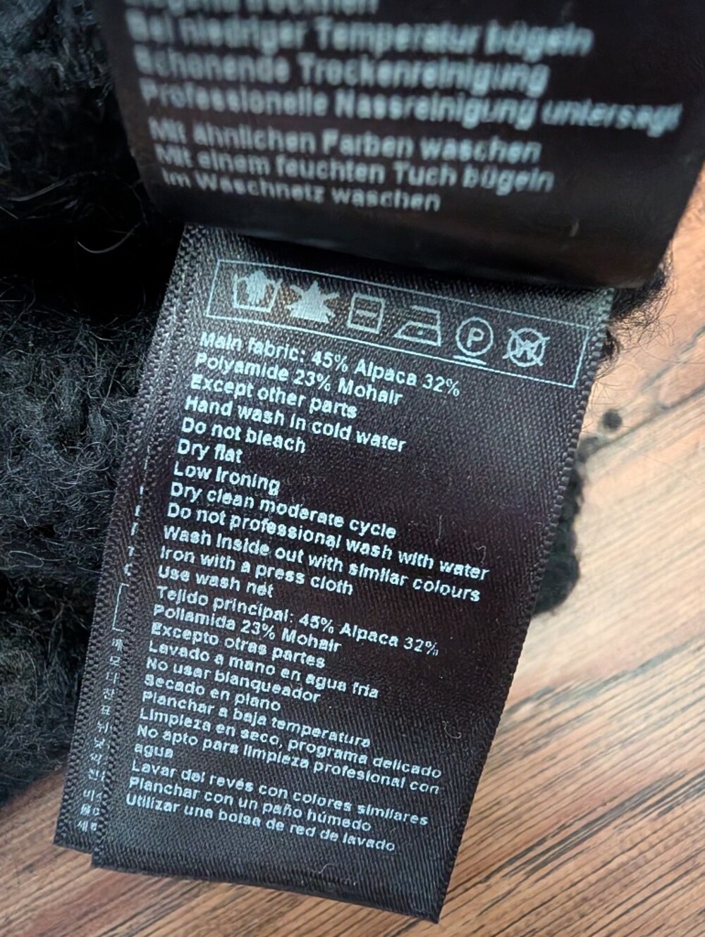 ba&sh Alpaca Blend Quarter Zip Pullover Sweater in Black Size 1 (Small) - Picture 6 of 10